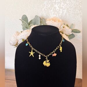 Ocean-Inspired 18K Gold Plated Charm Necklace